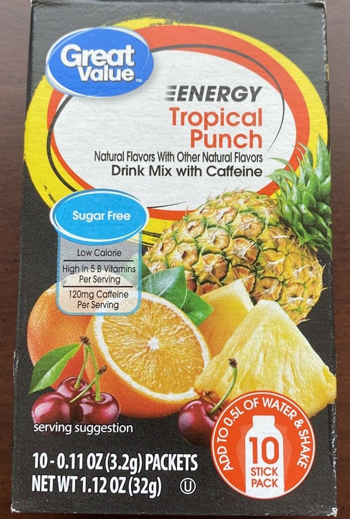 Read more about the article Great Value Tropical Punch Energy Drink Mix Sticks with Caffeine (Walmart)