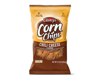 A stock image of Clancy's Chili Cheese Corn Chips, from Aldi