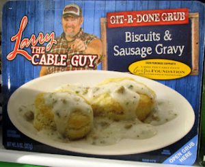 Read more about the article Larry the Cable Guy Git-R-Done Grub Biscuits and Gravy Frozen Meal (Dollar Tree)
