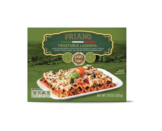 Stock image of Priano Single Serve Vegetable Lasagna packaging