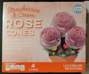 Read more about the article Sundae Shoppe Strawberries and Cream Rose Cones (Aldi)