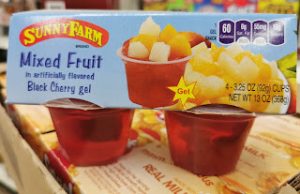 Read more about the article Sunny Farm Mixed Fruit in Black Cherry Gel Fruit Cups (Dollar Tree)