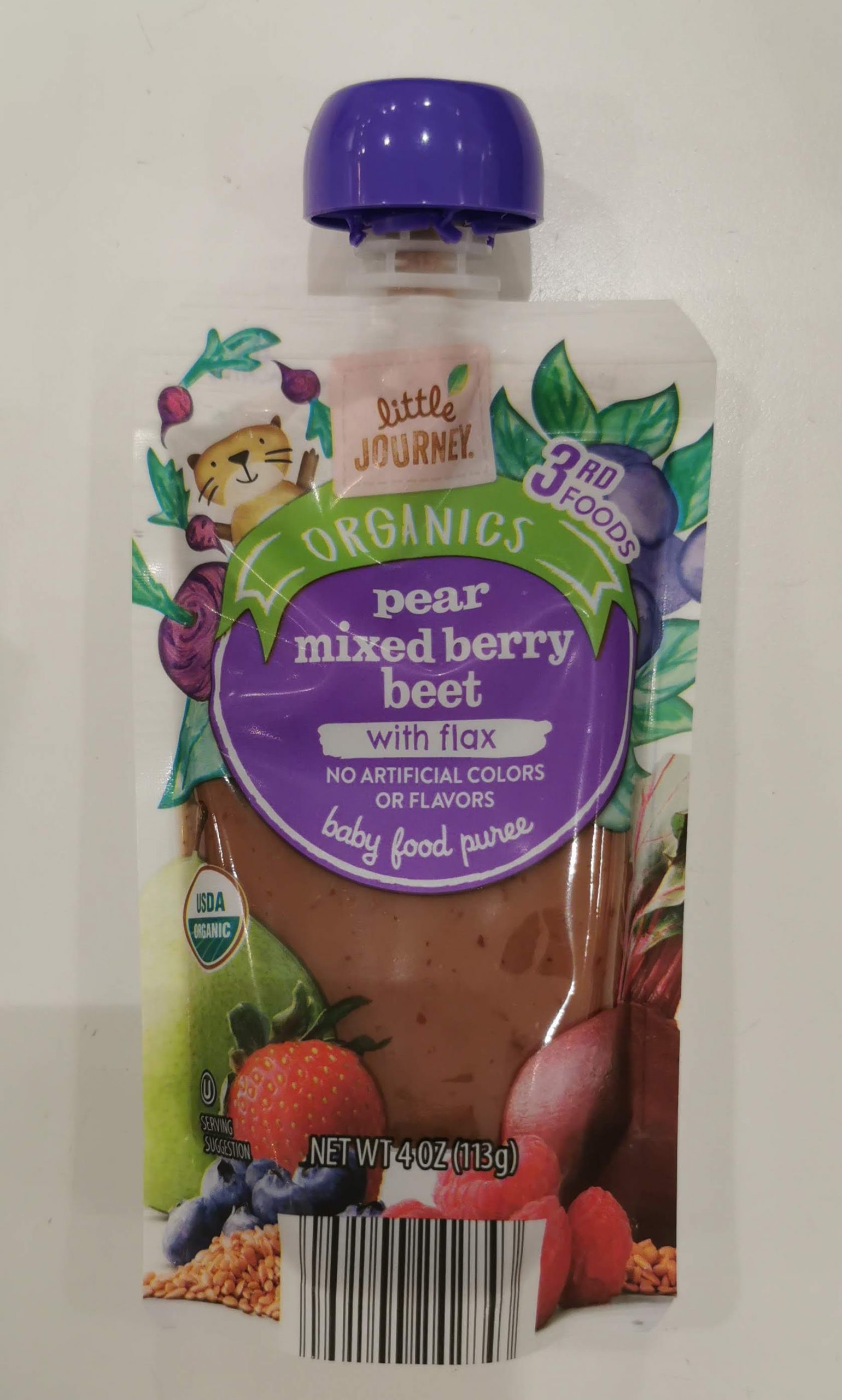 You are currently viewing Little Journey Organics Pear Mixed Berry Beet with Flax Baby Food Puree (Aldi)