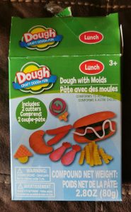 Packaging for Craft Dough with Food Molds, from Dollar Tree.