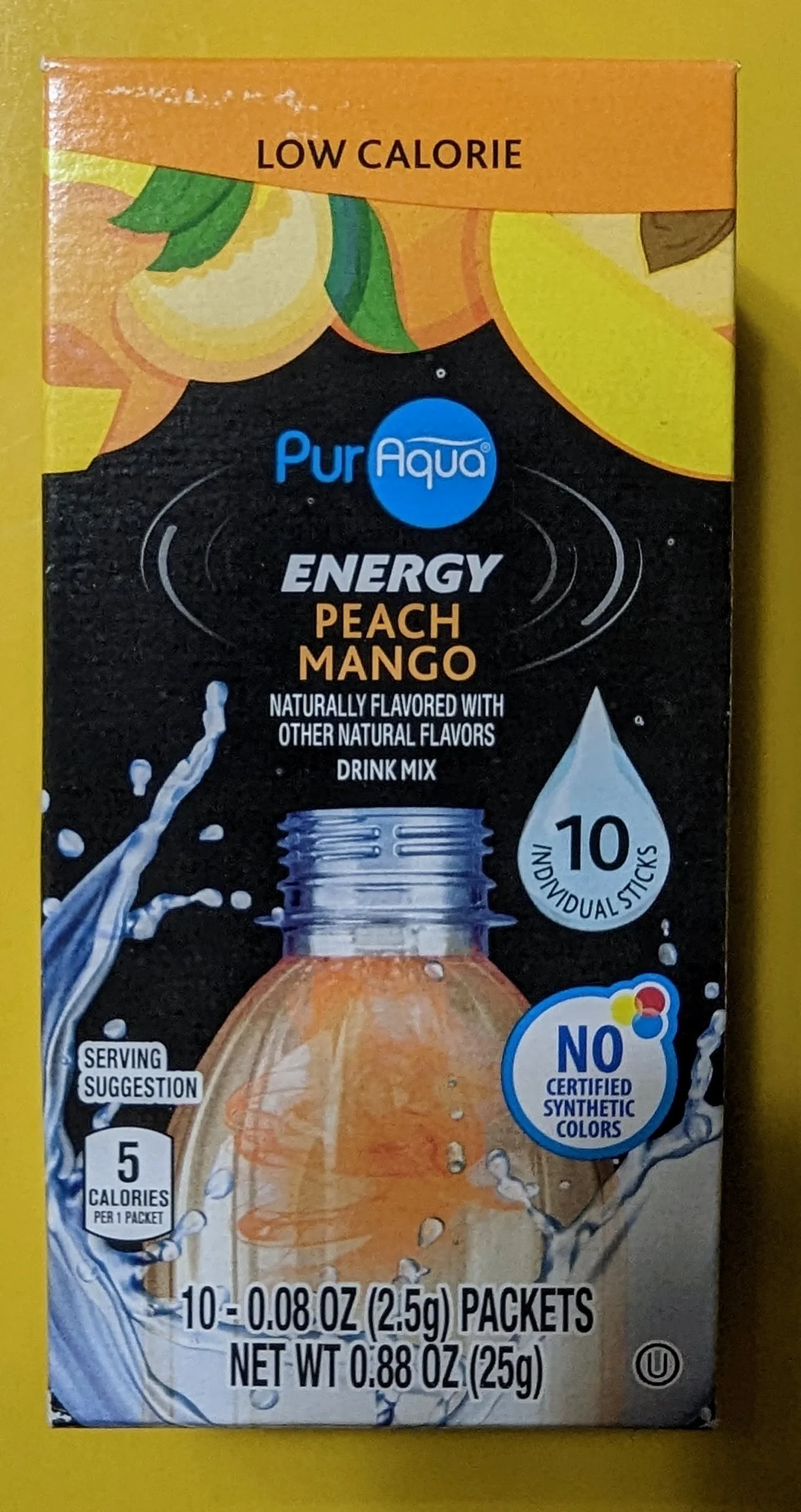 Read more about the article PurAqua Energy Peach Mango Drink Mix Sticks (Aldi)